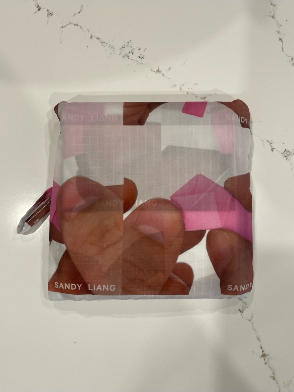 Sandy Liang X Baggu Origami Star Pink Foldable Tote Bag - Picture 2 of 4
